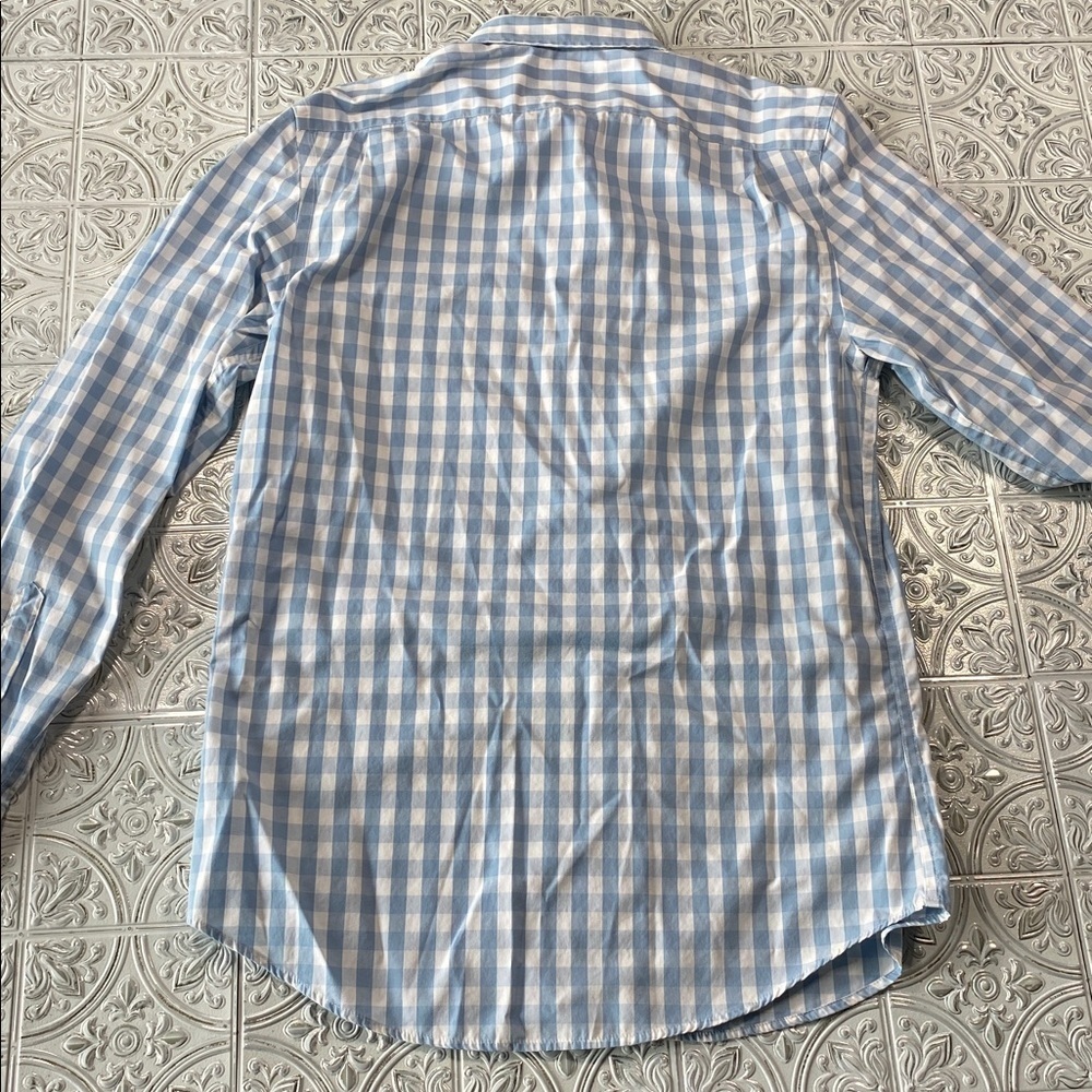 Gap Original Fit Non-Iron Blue Gingham Button Down Shirt Small - Picture 5 of 9